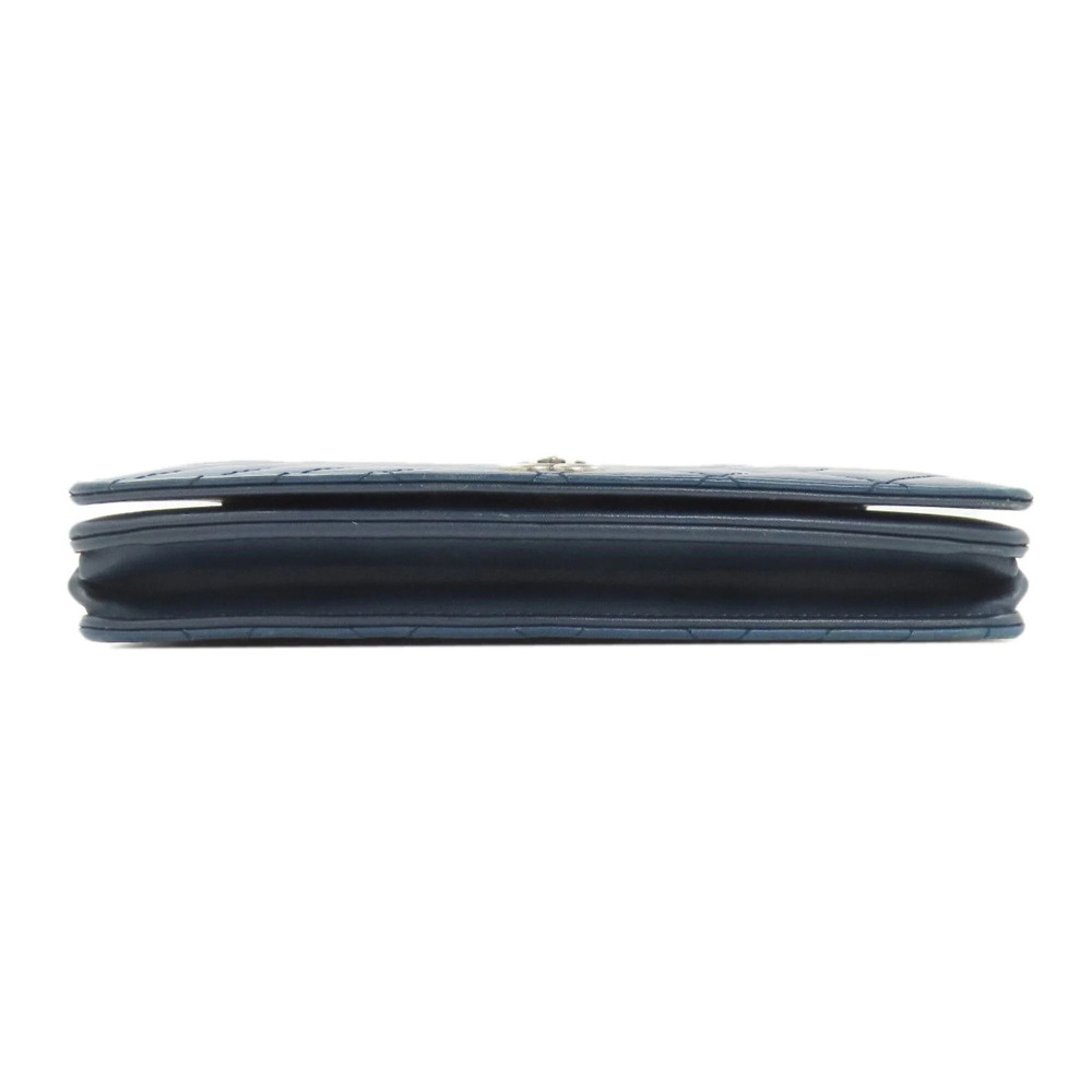 CHANEL Blue Lambskin Leather Logo Wallet - Picture 4 of 16